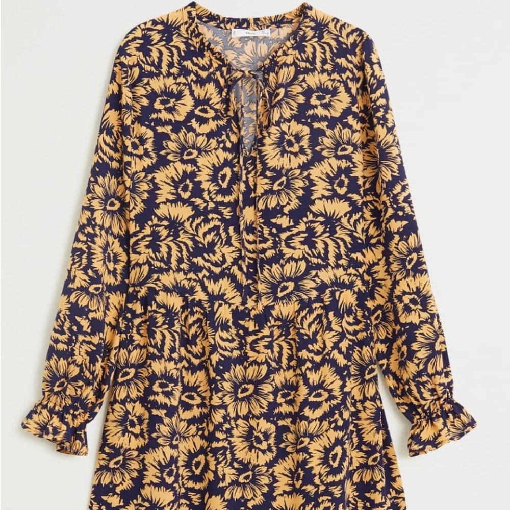 MANGO Long printed dress